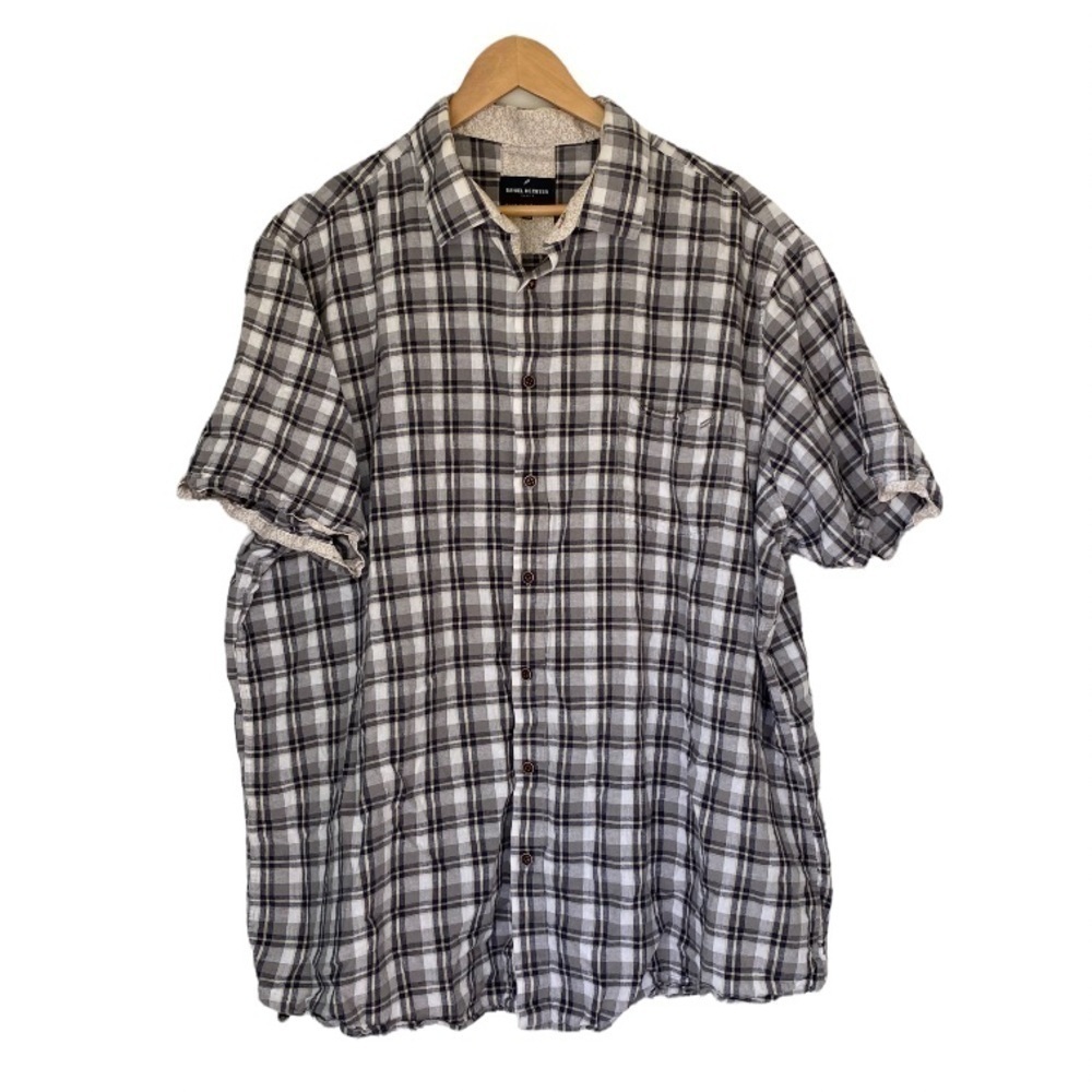 DANIEL Hechter Plaid Short Sleeve Button Up Shirt Mens Size 3XT 3X Tall